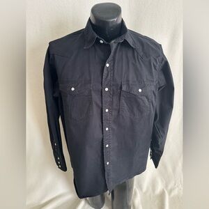 Forge WorkWear Shirt Black Heavyweight Pearl Snap Long Sleeve Western Shirt